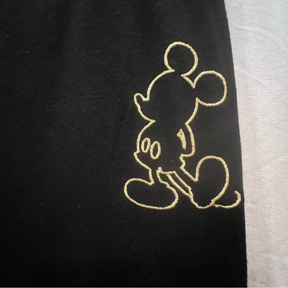 Disney Black Joggers with Gold Mickey Outline - Picture 2 of 5